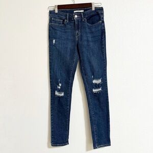 Levi’s 711 Skinny Jeans Distressed Dark Wash